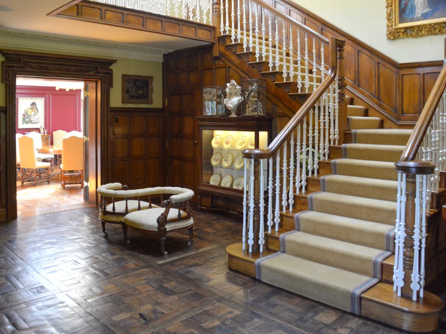 Main staircase within the panelled entrance hall