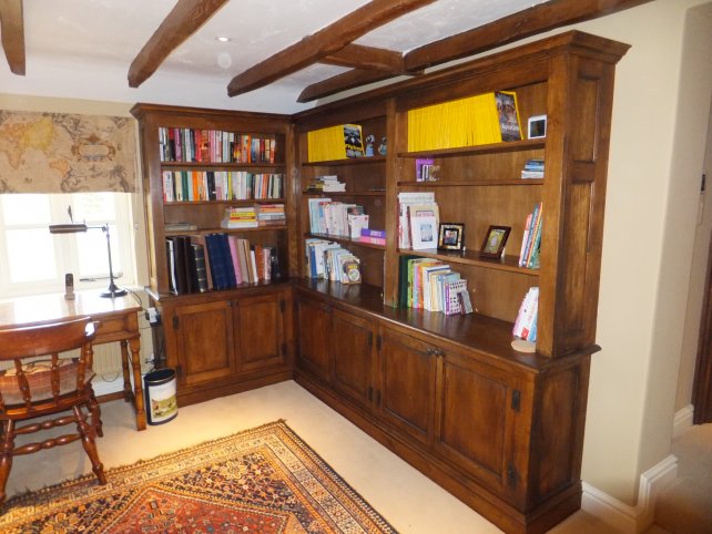 Oak bookcase in a snug