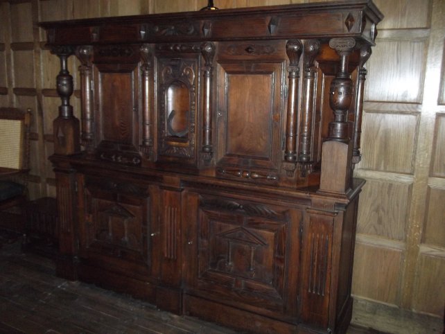 court cupboard with hand carvings