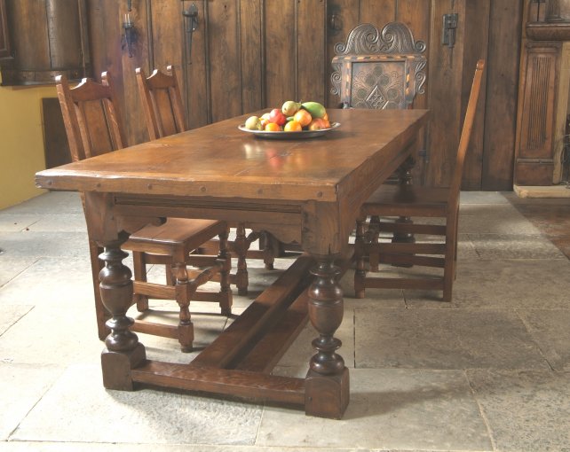 refectory table with simple channel moulding