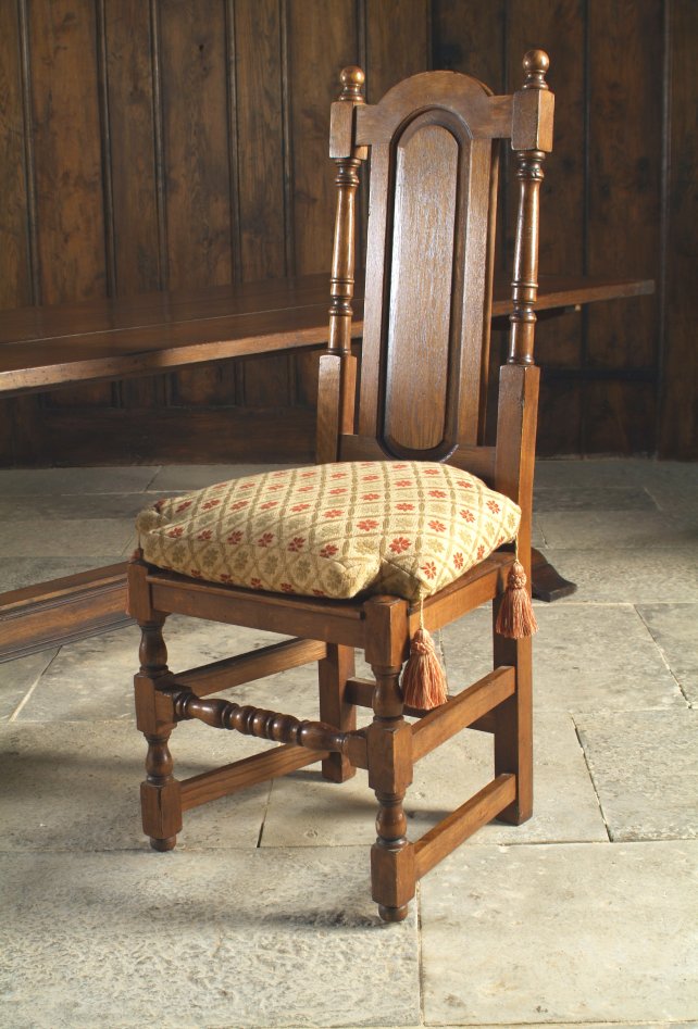 oak panel back dining room chair