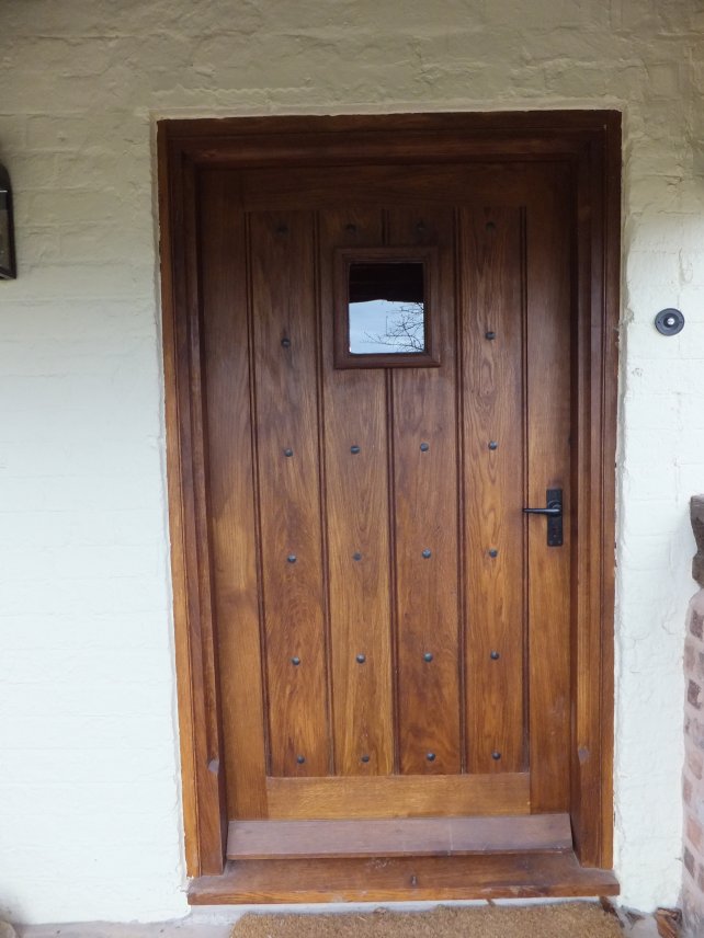 solid oak door and heavy door frame