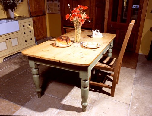 farmhouse table in pine