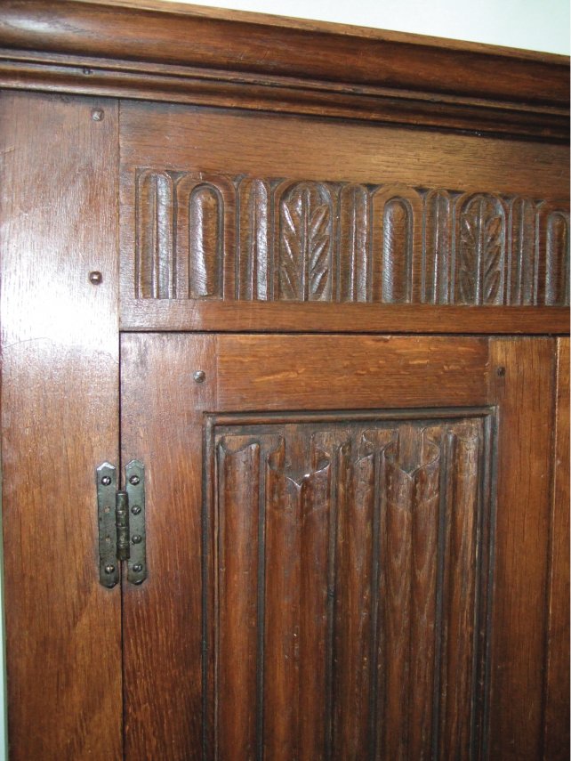 detailing of linenfold panelling and carvings