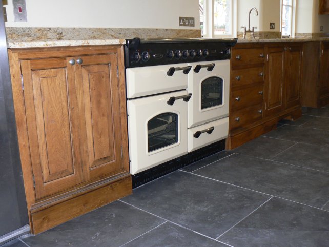 wooden kitchen with fielded panels