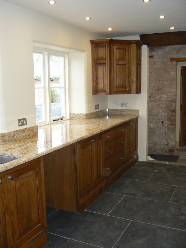 oak kitchen with granite worktop