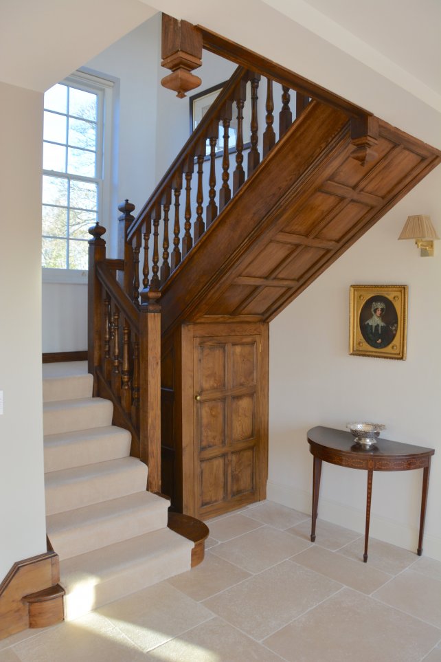 oak staircase and under stair panelling