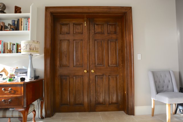 pair of oak panelled handmade with fielded panels