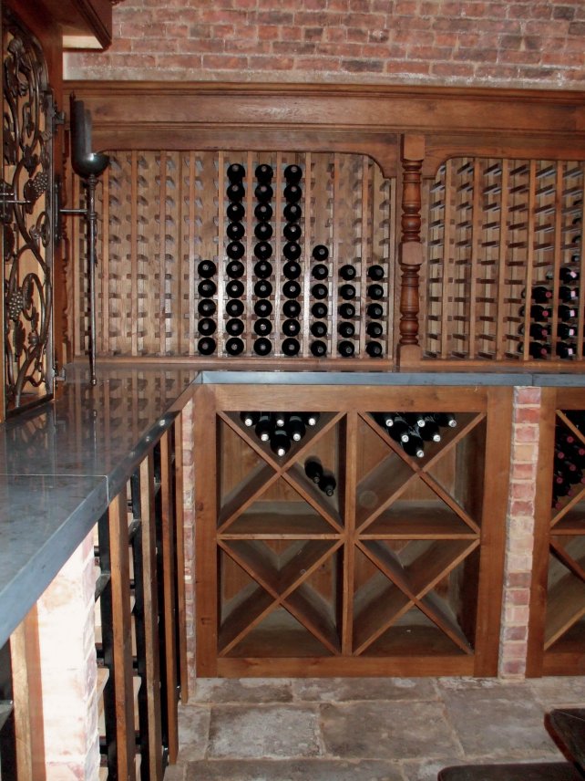 bespoke oak wine room