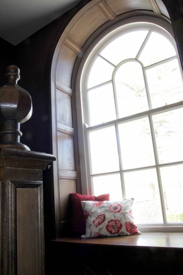 period oak panelling to an arched window