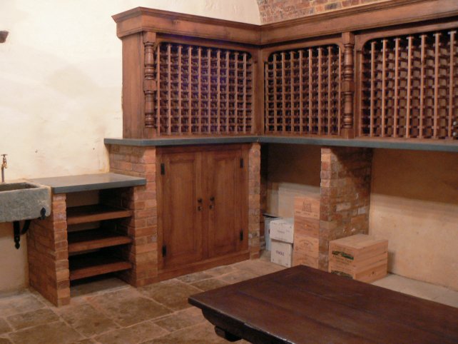 oak wine room and cubboard