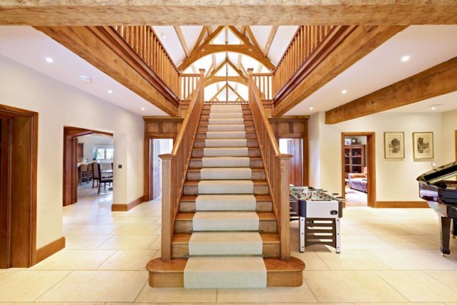 oak staircase in timber framed house