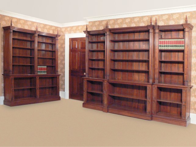 Pugin style mahogany bookcase