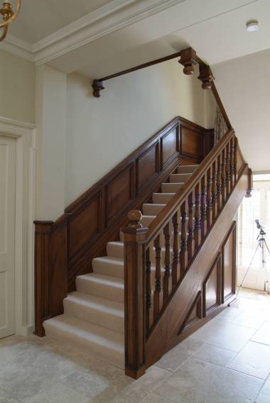 Dado Height Georgian Panelling running up a staircase