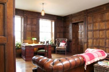 16th-17th Century Panelled room with carved foliate pilasters 