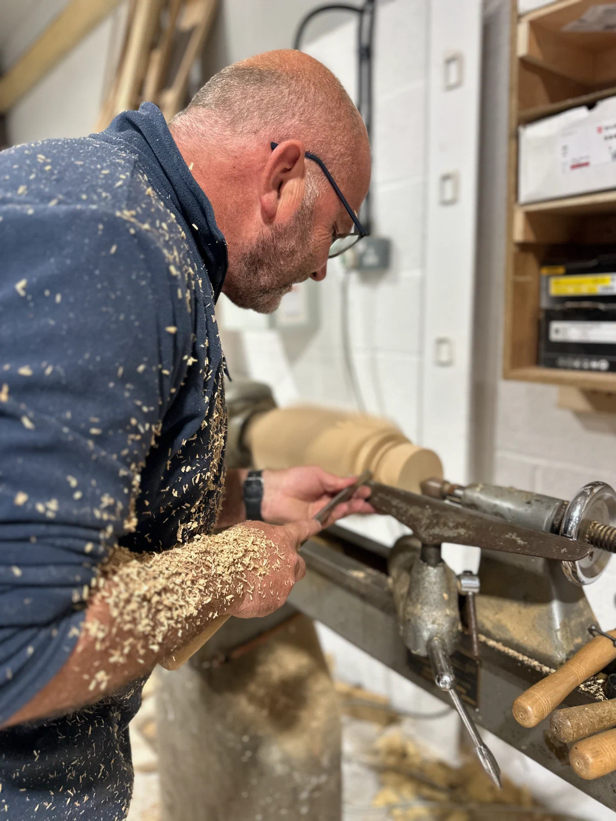 Craftsman at work in the Somerset workshop