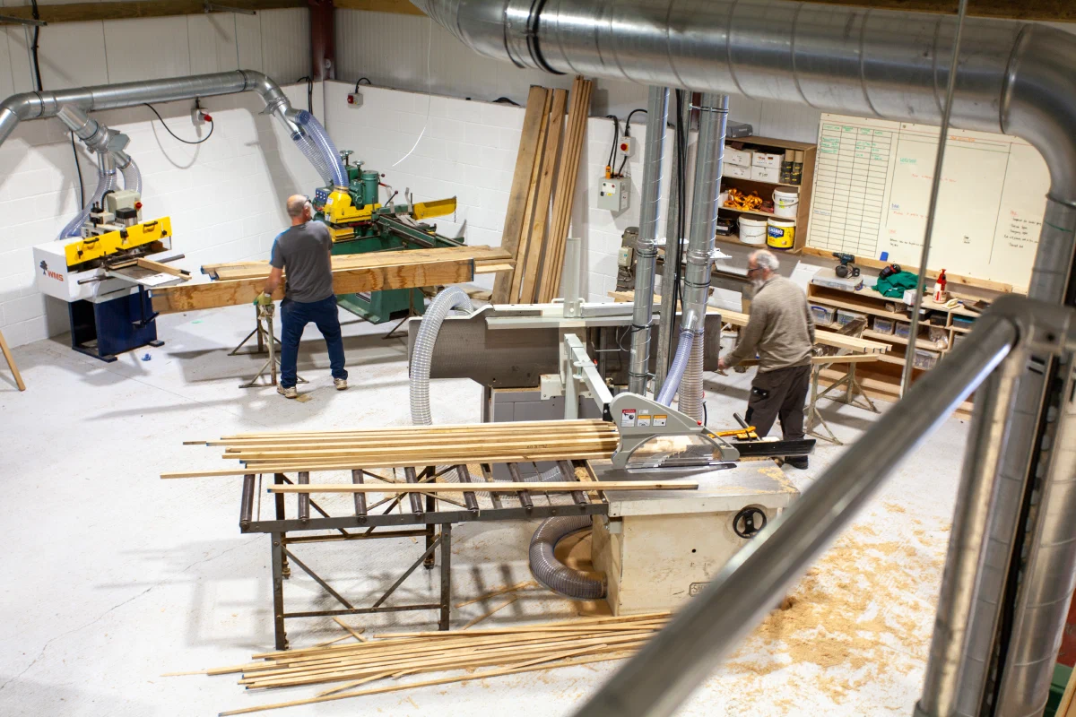 The Somerset workshop with joinery in progress